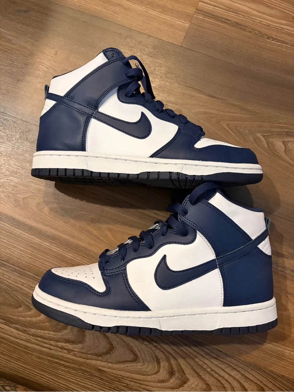 Nike Kids Navy and White High-Top Sneakers